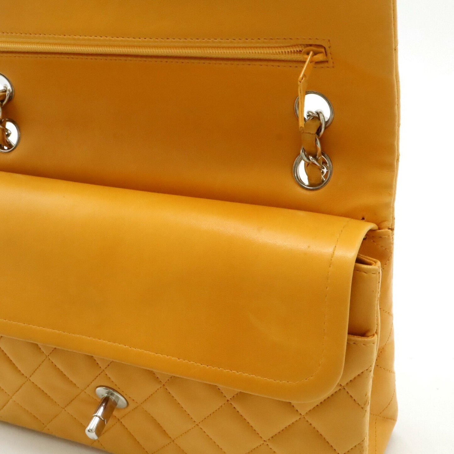 Chanel Timeless Leather Handbag with Dust Bag and Minor Wear