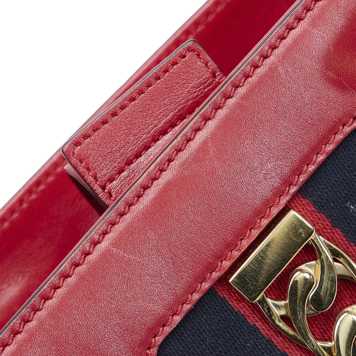 GLM-- Sylvie Top Handle Red Web Leather