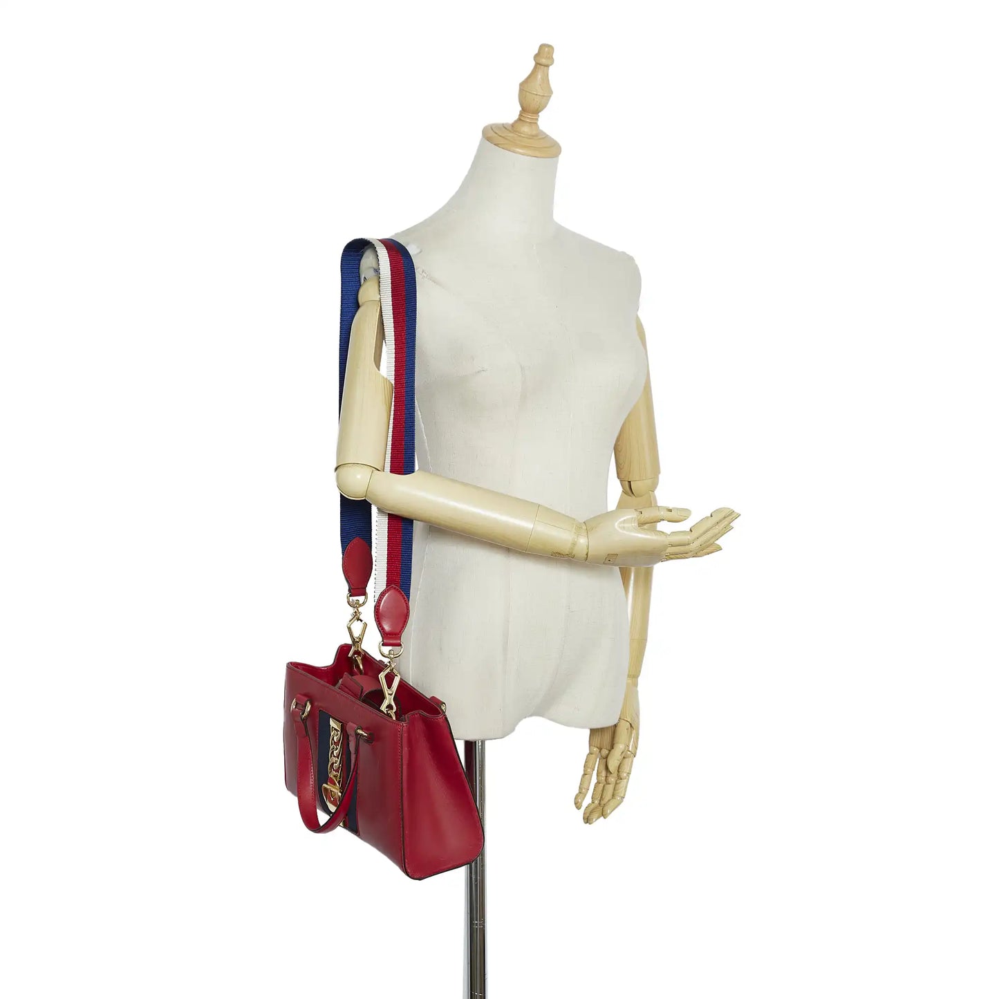 GLM-- Sylvie Top Handle Red Web Leather