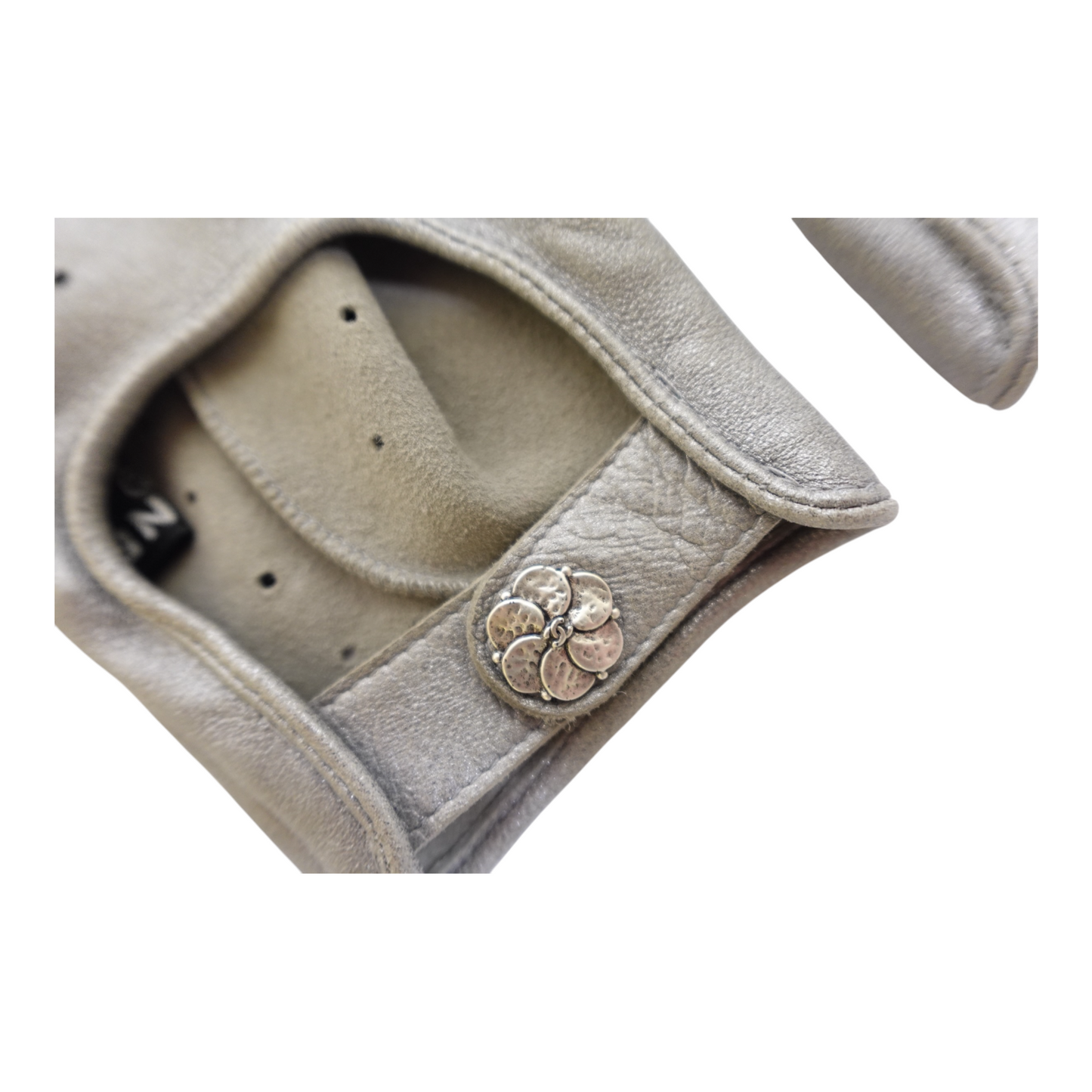 Chanel Grey Leather Driving Gloves
