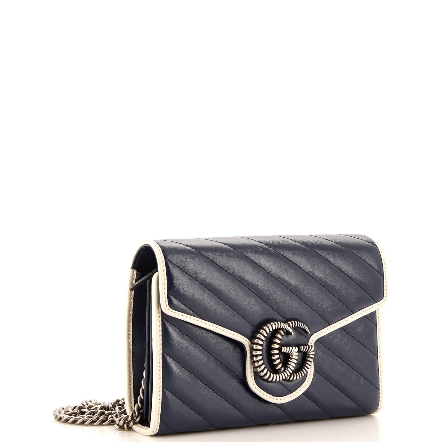 GG Marmont Chain Wallet Diagonal Quilted Leather Mini