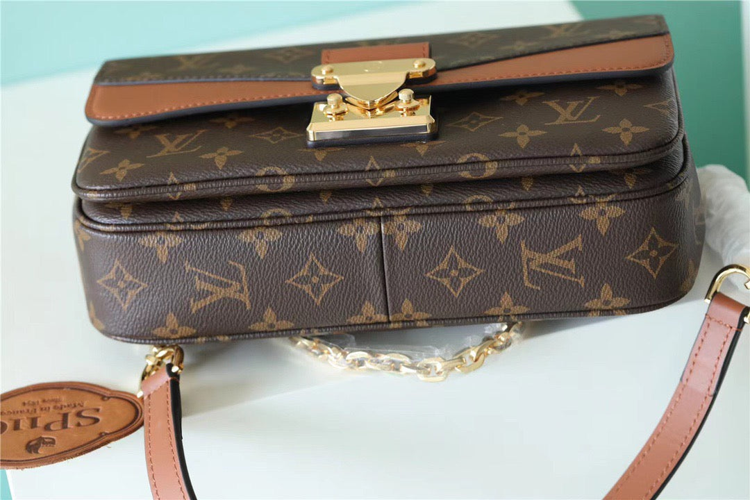 LV MarGLAMIau Monogram Canvas Caramel Brown For Women,  Shoulder and Crossbody Bags 9.6in/24.5cm LV M46127