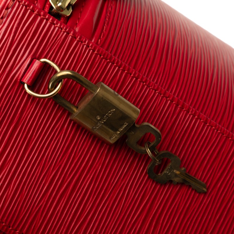 Louis Vuitton Epi Cannes Handbag Vanity Bag M48037 Castilian Red