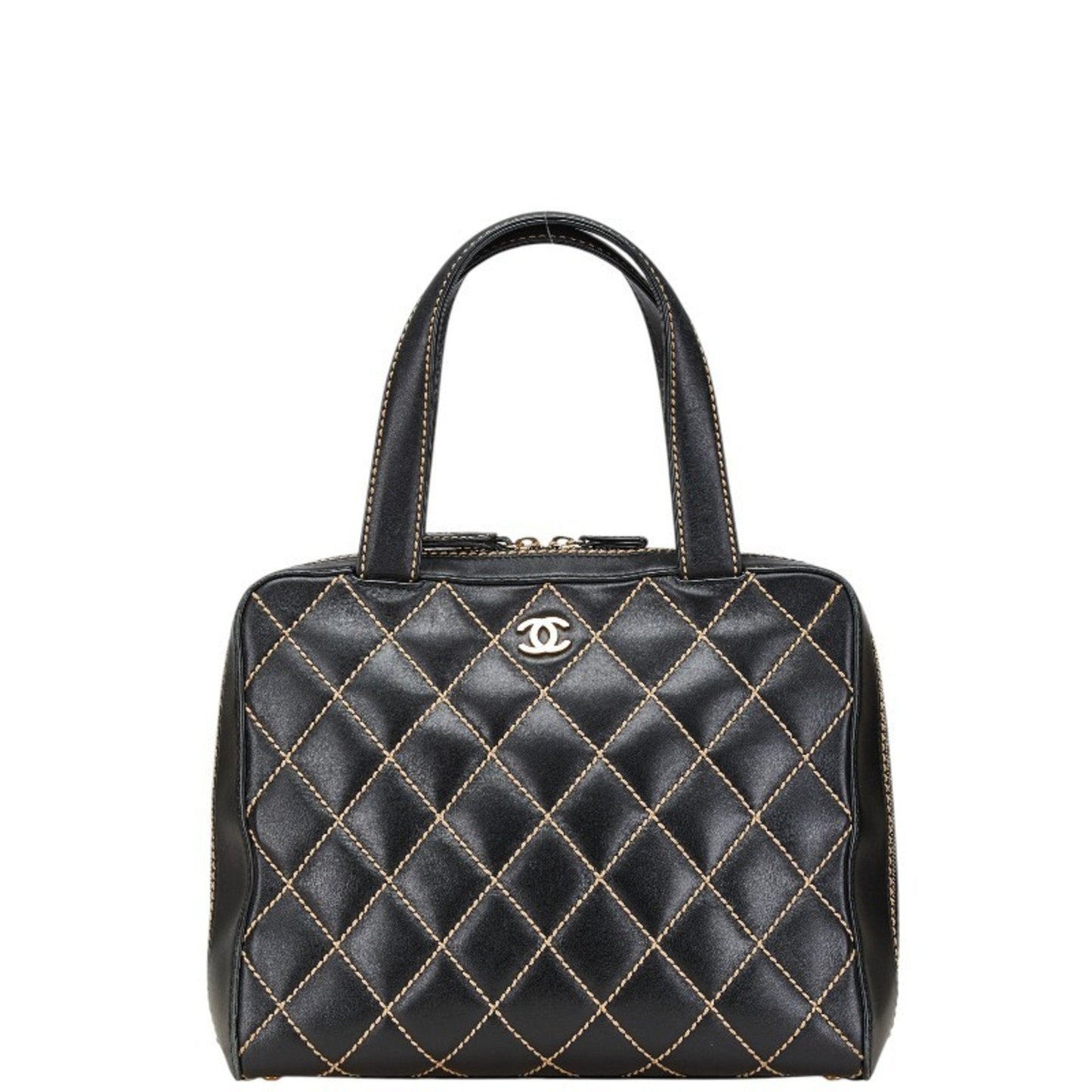 Chanel Quilted Leather Satchel Bag