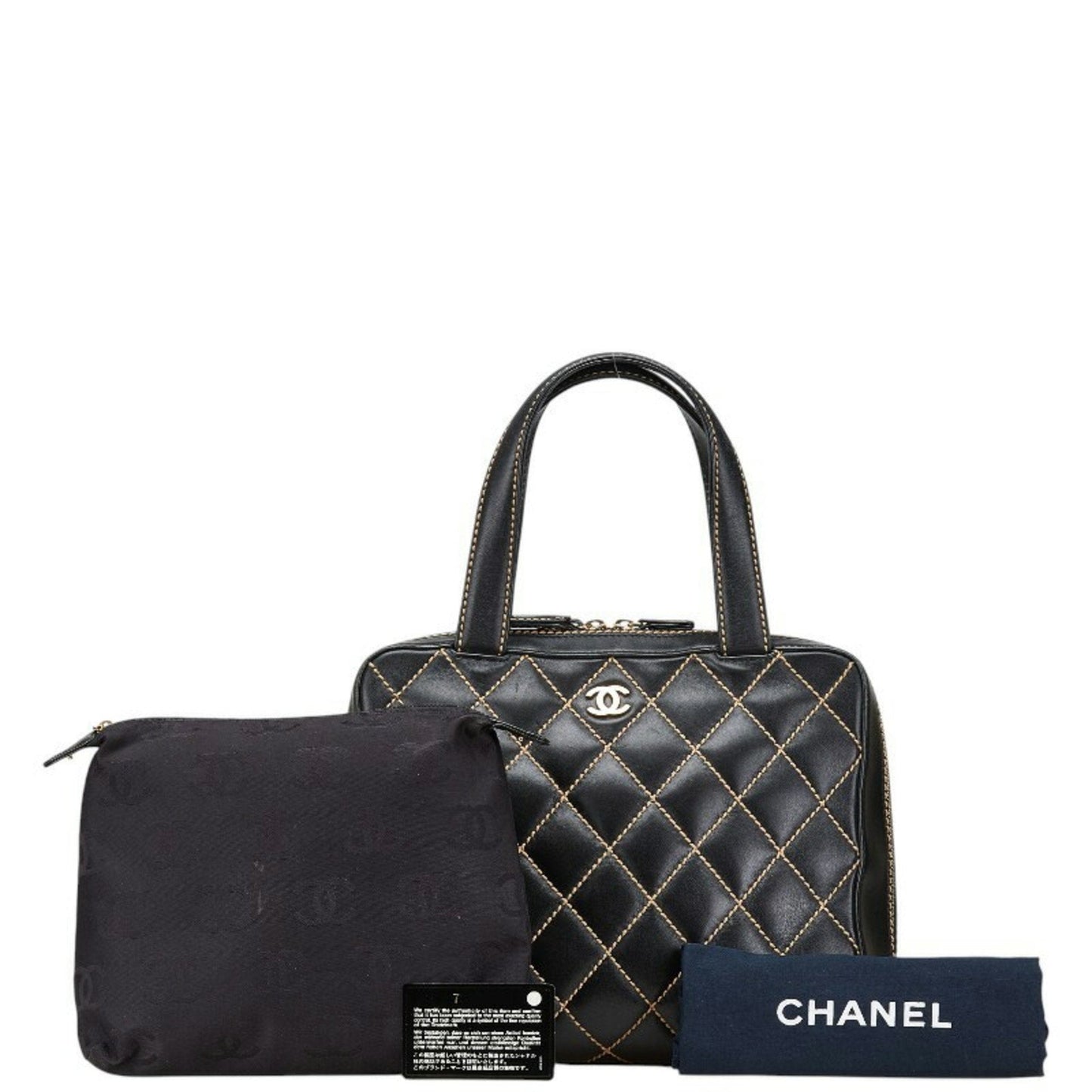 Chanel Quilted Leather Satchel Bag