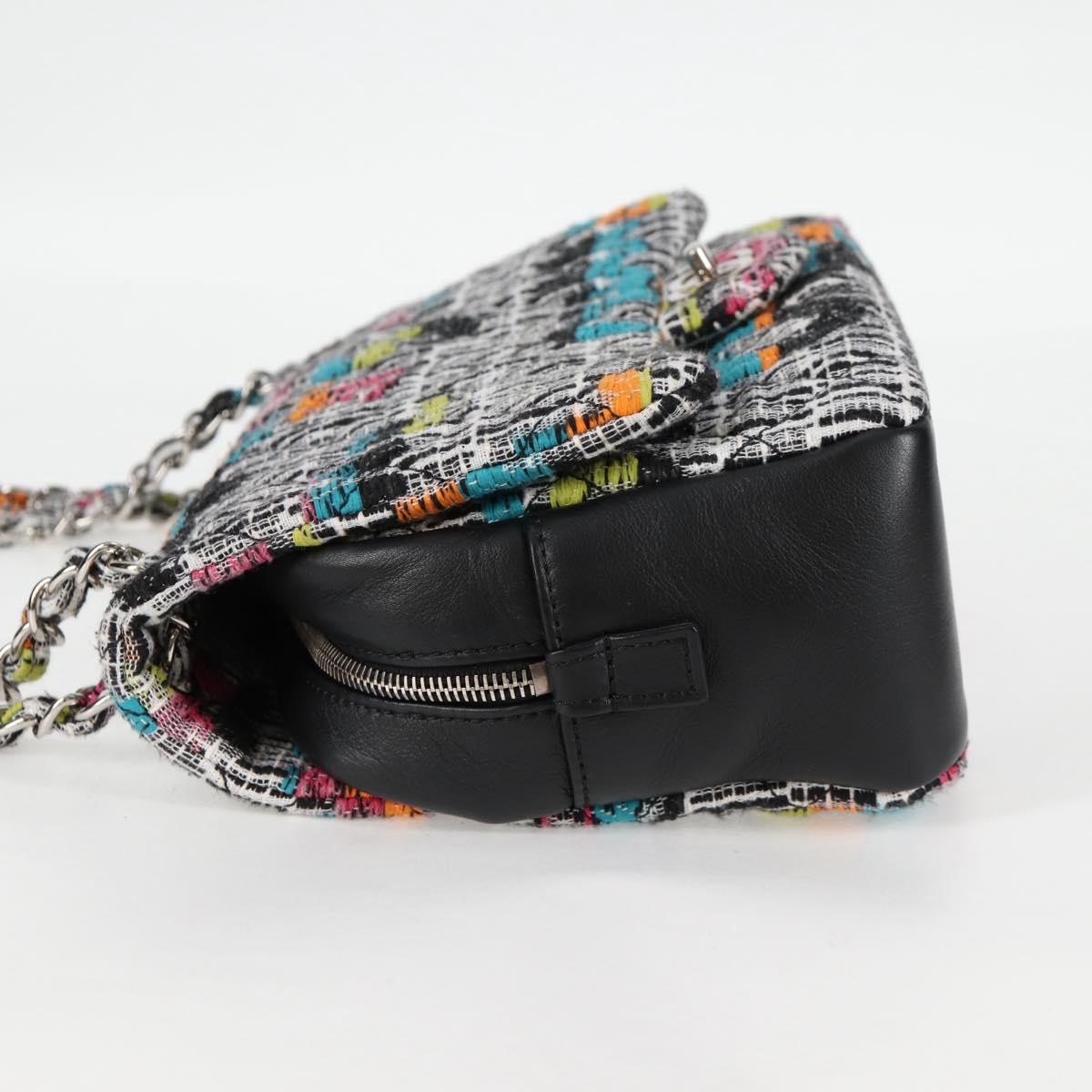 Chanel Classic Flap Bag Multicolor Tweed Chain Strap