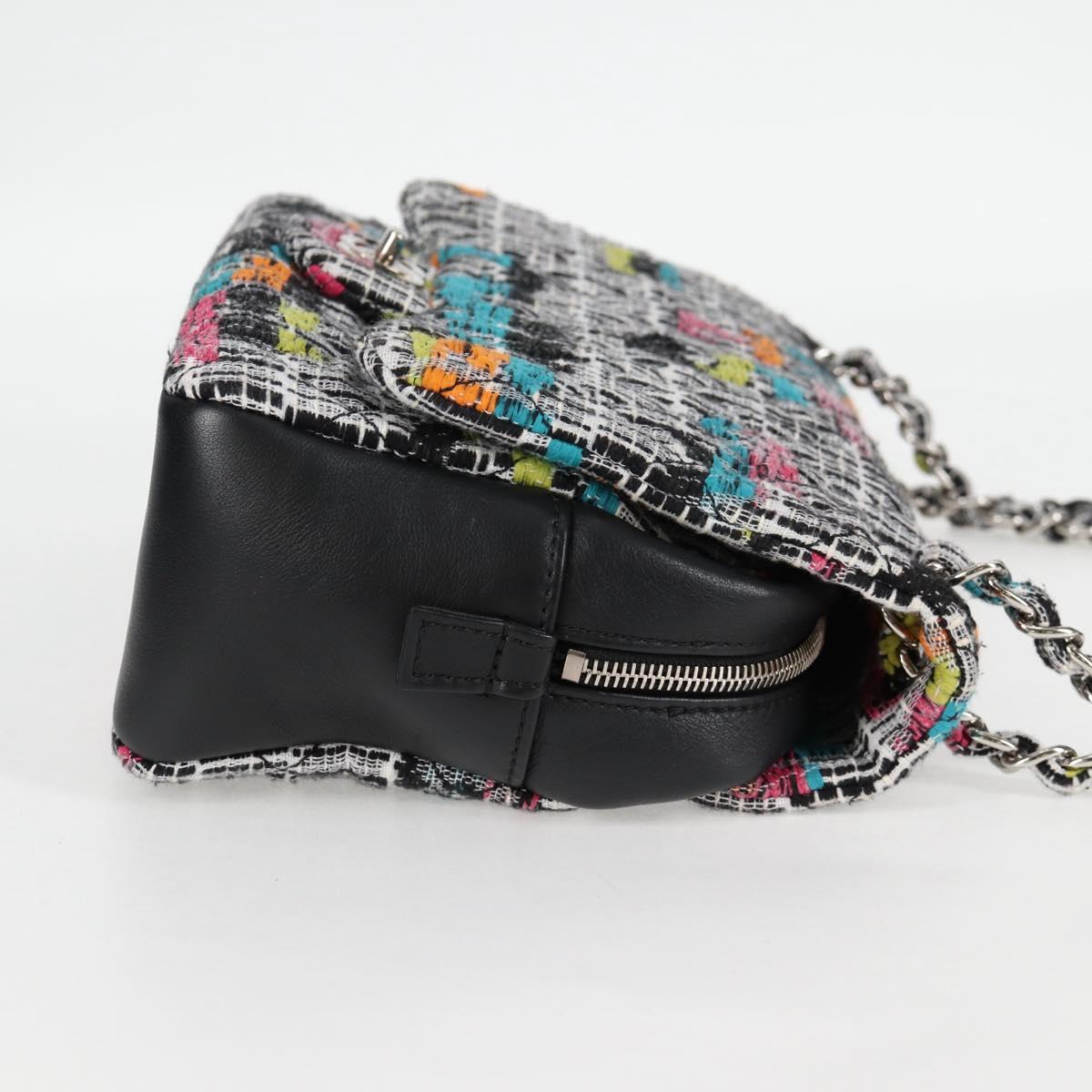 Chanel Classic Flap Bag Multicolor Tweed Chain Strap