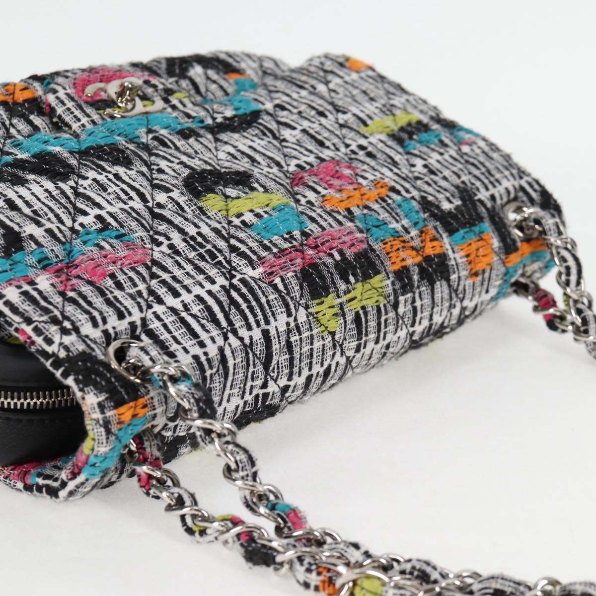 Chanel Classic Flap Bag Multicolor Tweed Chain Strap