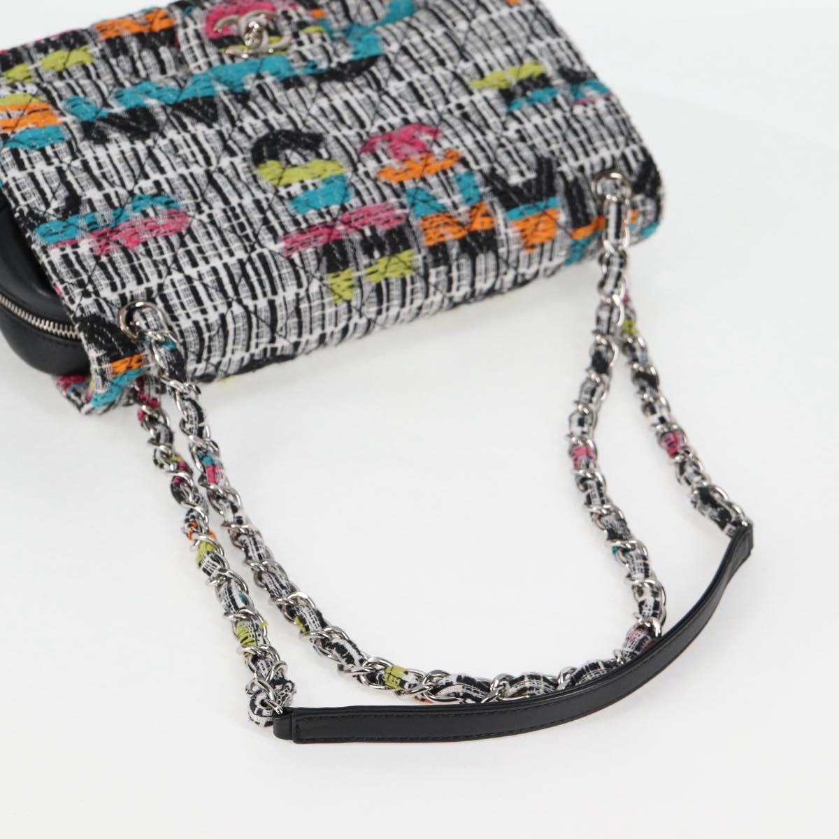 Chanel Classic Flap Bag Multicolor Tweed Chain Strap