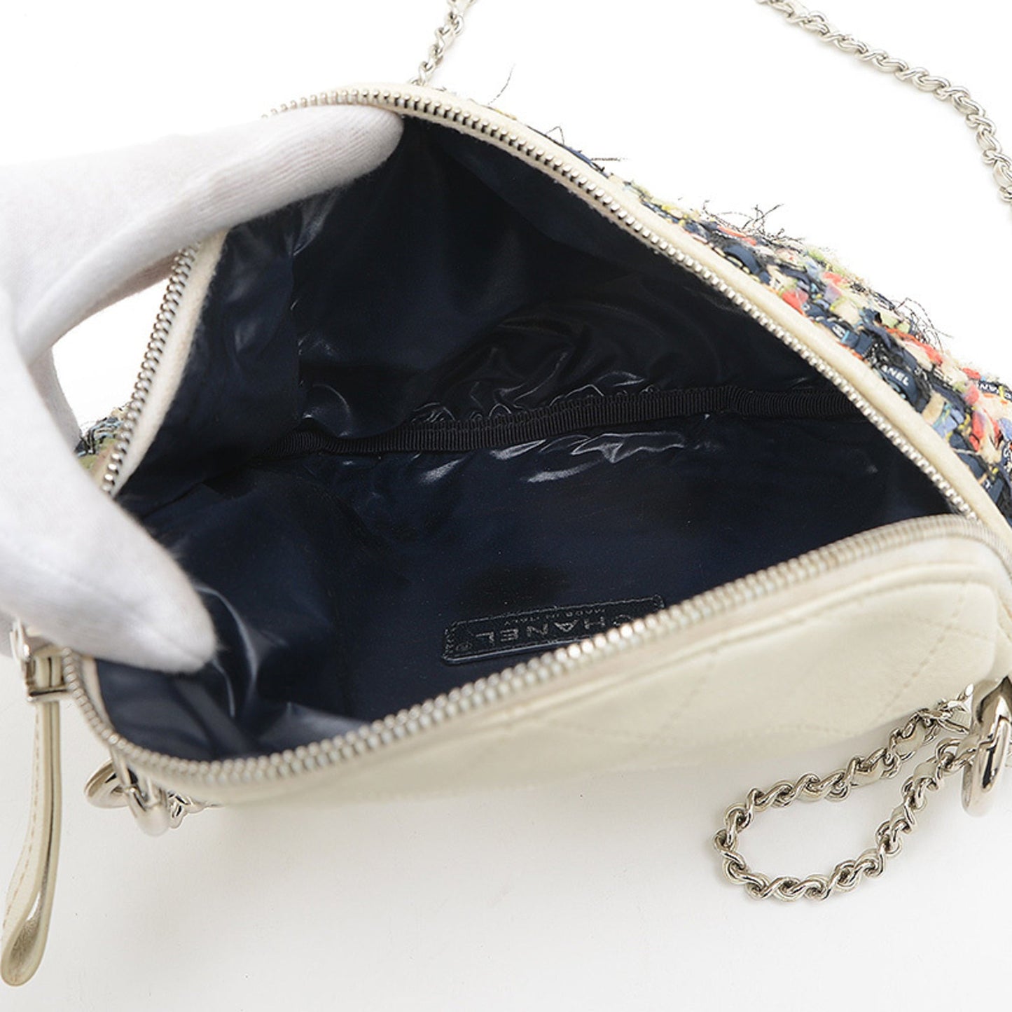 Chanel Tweed Crossbody Bag with Chain