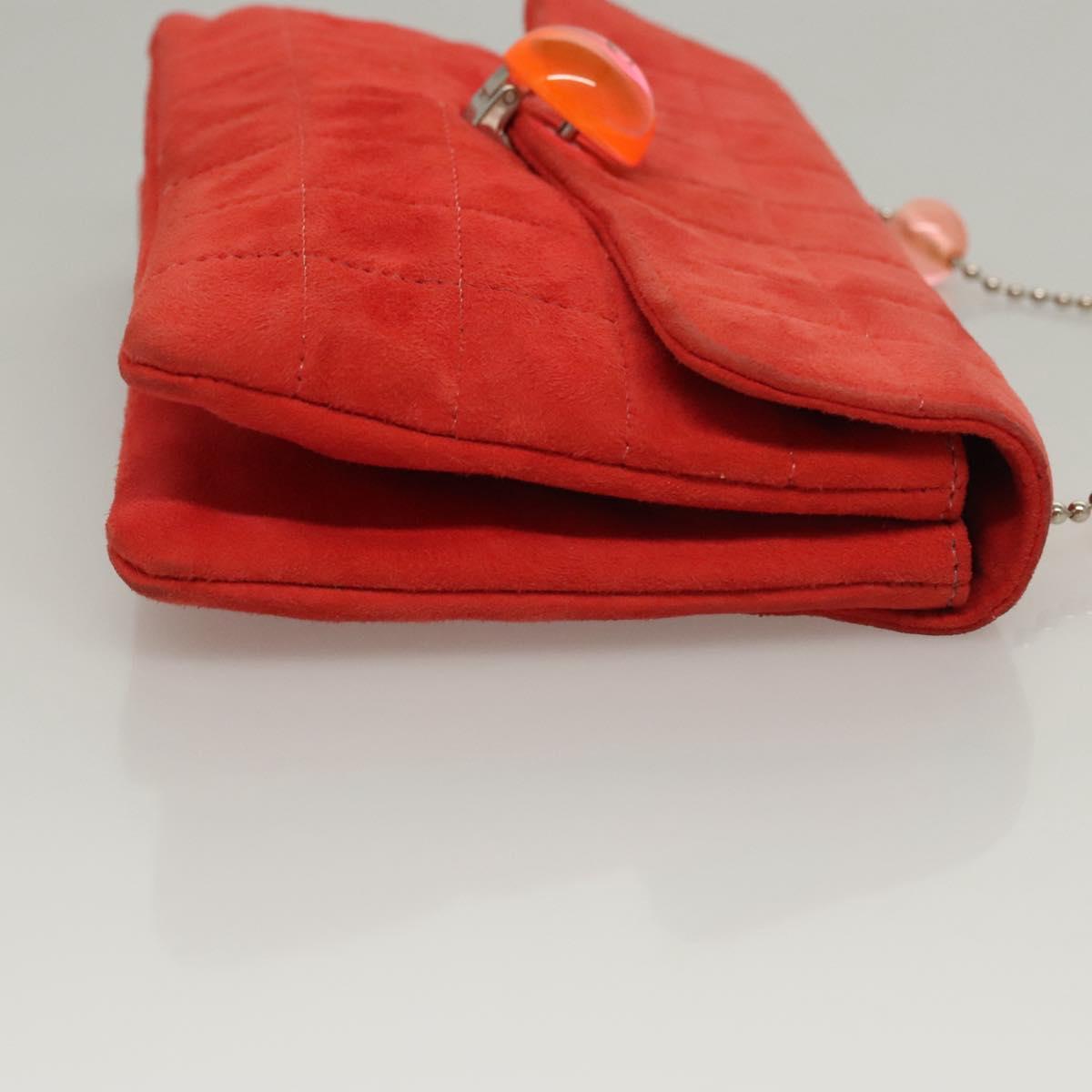 Chanel Red Suede Quilted Shoulder Bag
