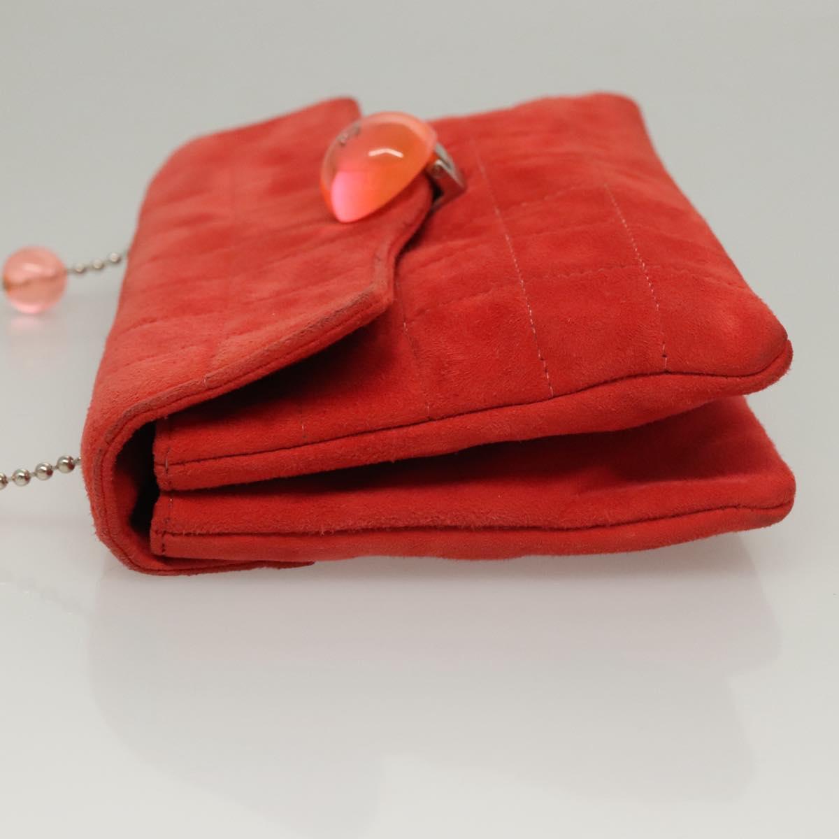 Chanel Red Suede Quilted Shoulder Bag