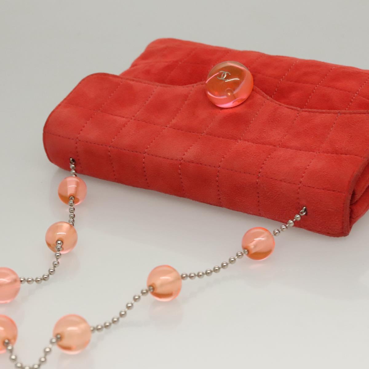 Chanel Red Suede Quilted Shoulder Bag
