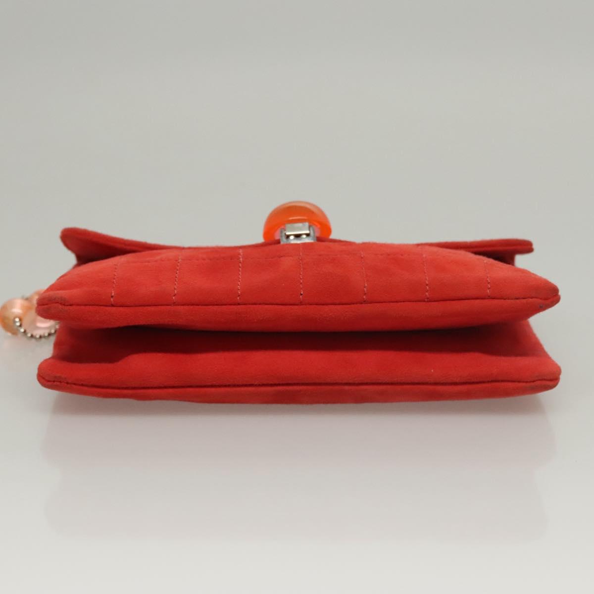 Chanel Red Suede Quilted Shoulder Bag
