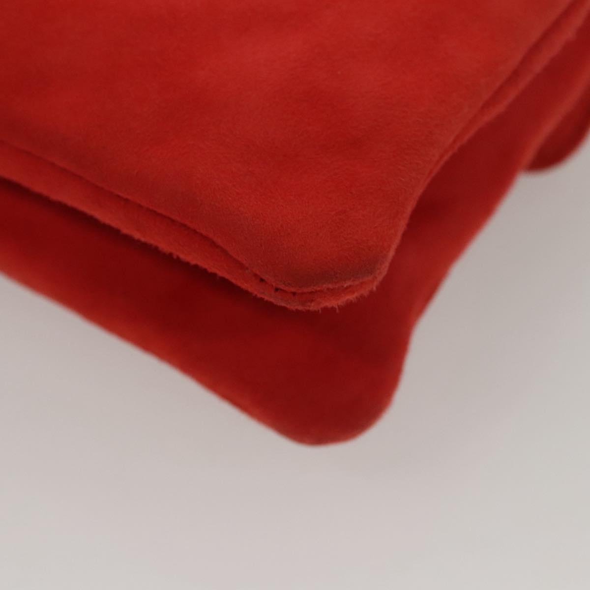 Chanel Red Suede Quilted Shoulder Bag