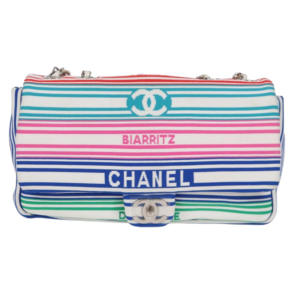 Chanel Biarritz Stripe Knitted Shoulder Bag