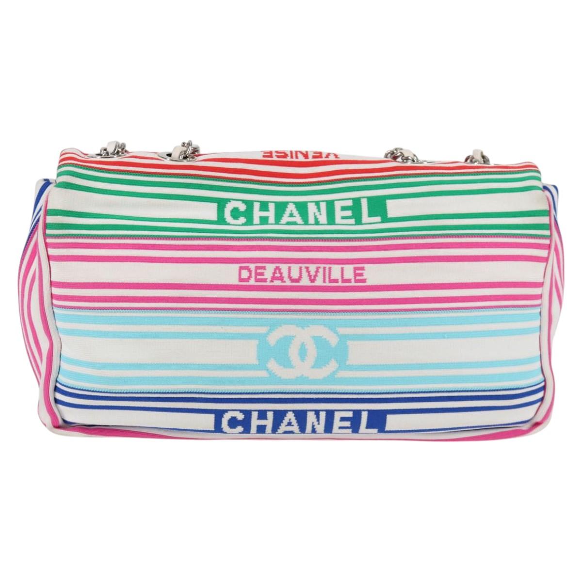 Chanel Biarritz Stripe Knitted Shoulder Bag