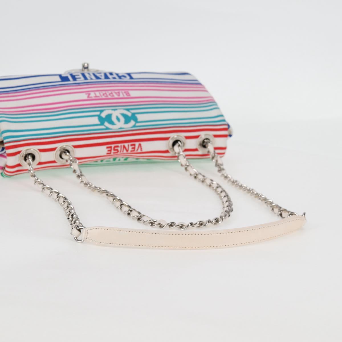 Chanel Biarritz Stripe Knitted Shoulder Bag