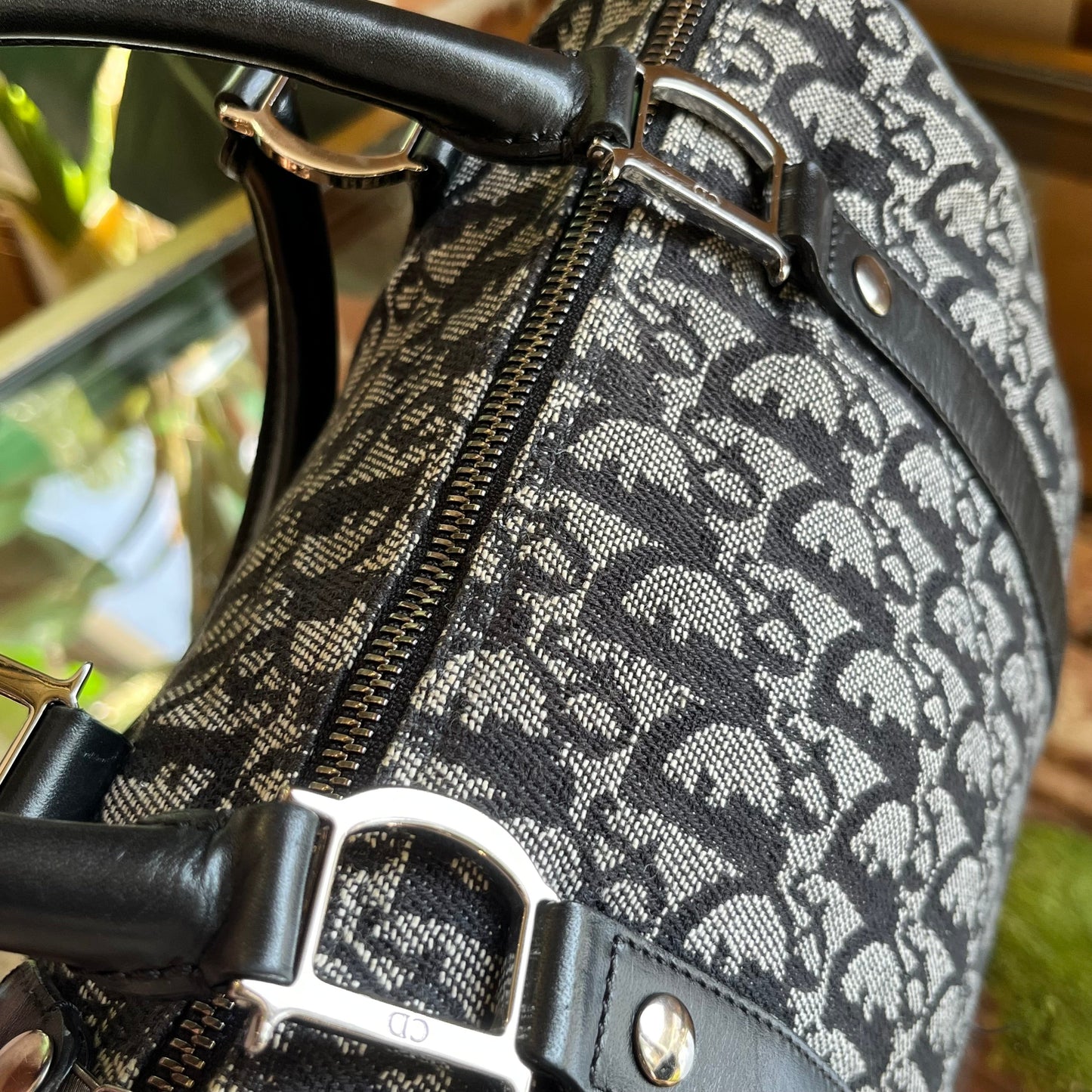 CHRISTIAN DIOR Trotter Canvas Satchel