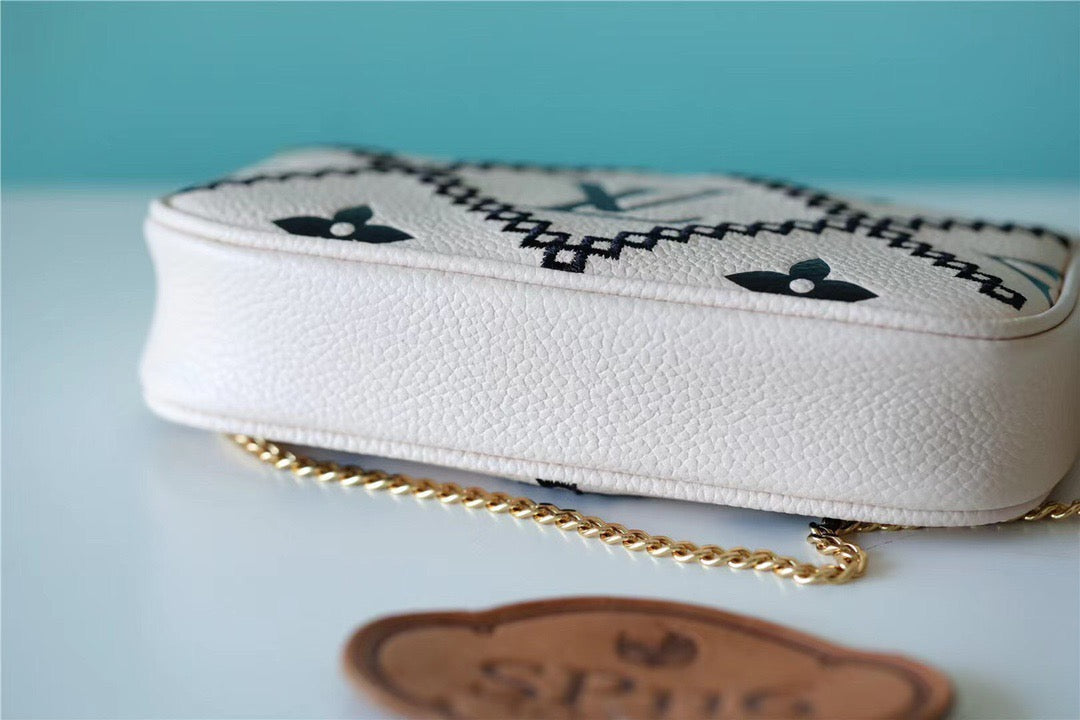 LV Mini Pochette AcGLAMIssoires Monogram Empreinte White For Women, WomenÃ¢â‚¬â„¢s Handbags, Shoulder Bags And Crossbody Bags 6.1in/15.5cm LVÃ‚Â 