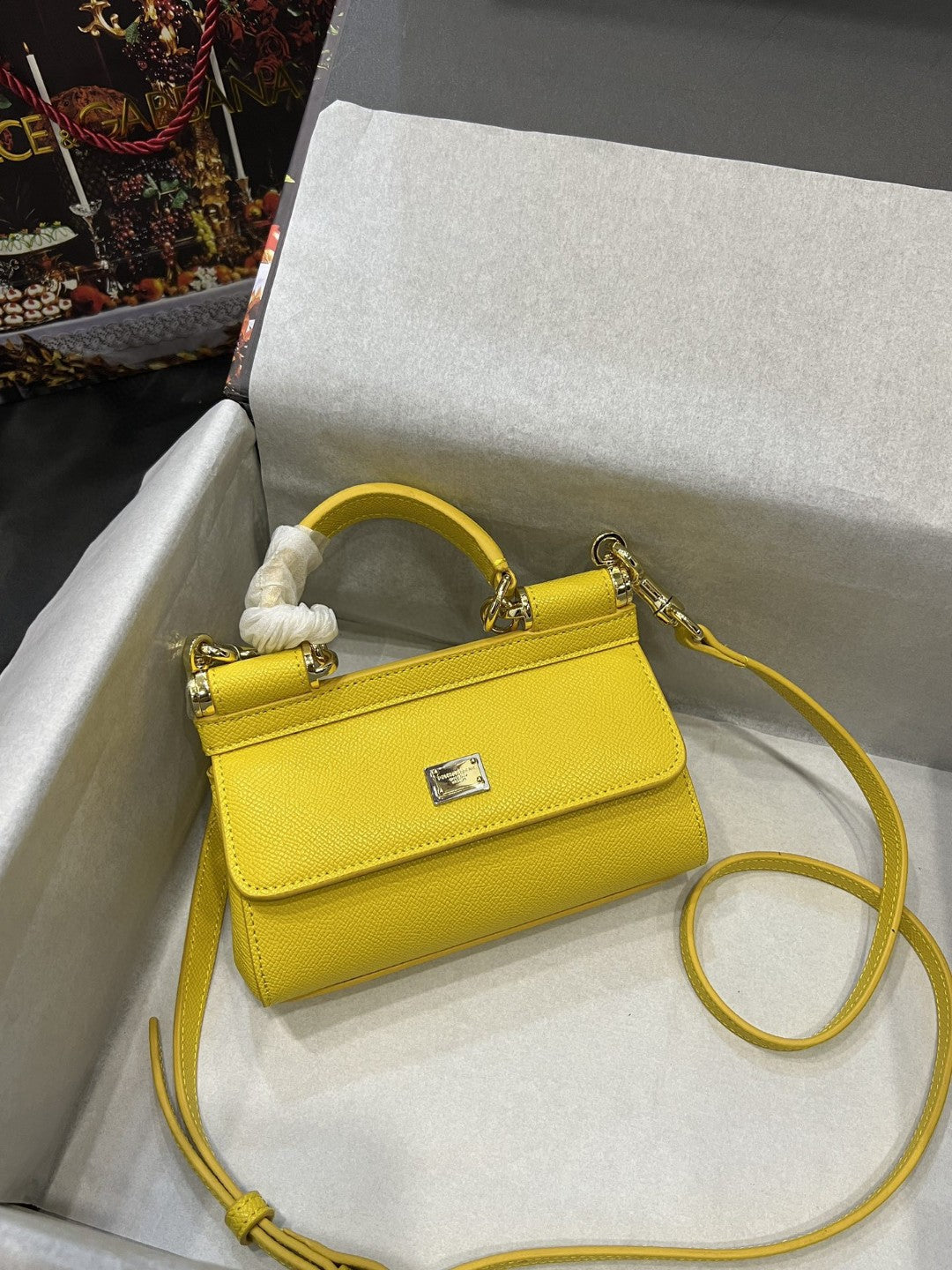 GLAMI Small Sicily Bag In Dauphine Yellow For Women 7.5in/19cm GLAMI