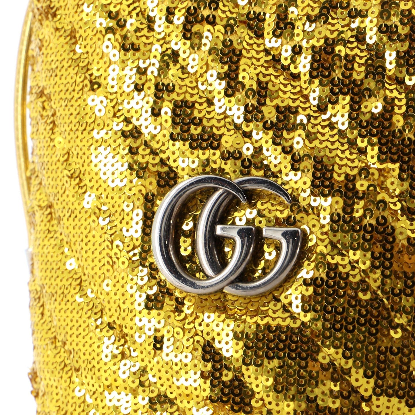 GG Marmont Bucket Bag Diagonal Quilted Sequins Mini