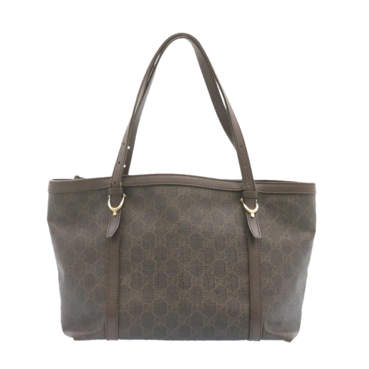 GUCCI GG Canvas Tote Bag PVC Leather Brown 336776 23085