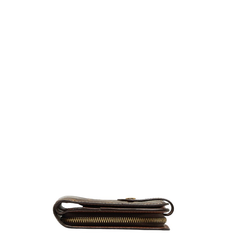 Louis Vuitton Monogram Port Papier Jeep Double Folded Wallet M61207 Brown PVC Leather  Louis Vuitton