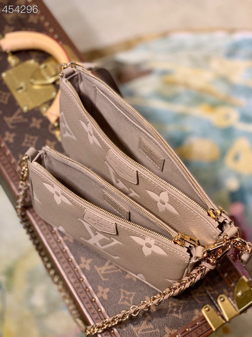 LV Multi Pochette AcGLAMIssoires Monogram Empreinte Tourterelle Beige/Cream For Women,  Shoulder And Crossbody Bags 9.8in/25cm LV