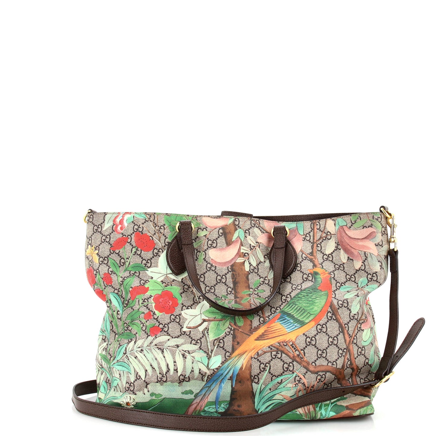 Convertible Soft Tote Tian Print GG Coated Canvas Medium