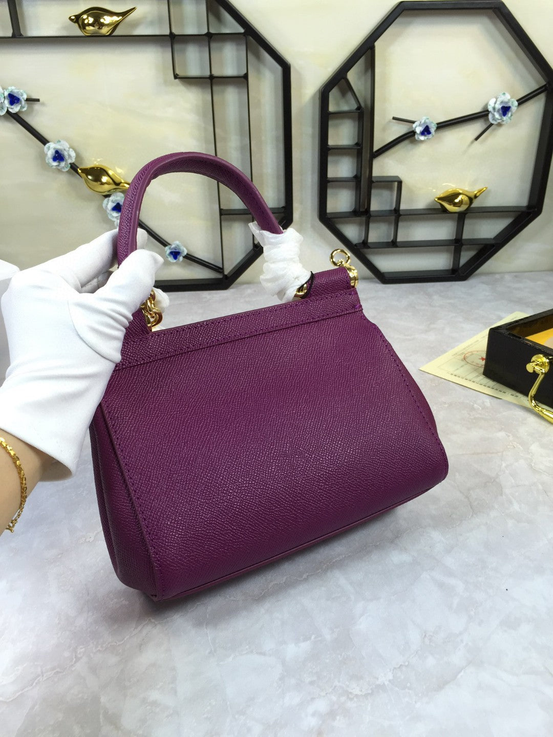 GLAMI MeGLAMIum Sicily Handbag In Dauphine Violet For Women 10.2in/26cm GLAMI