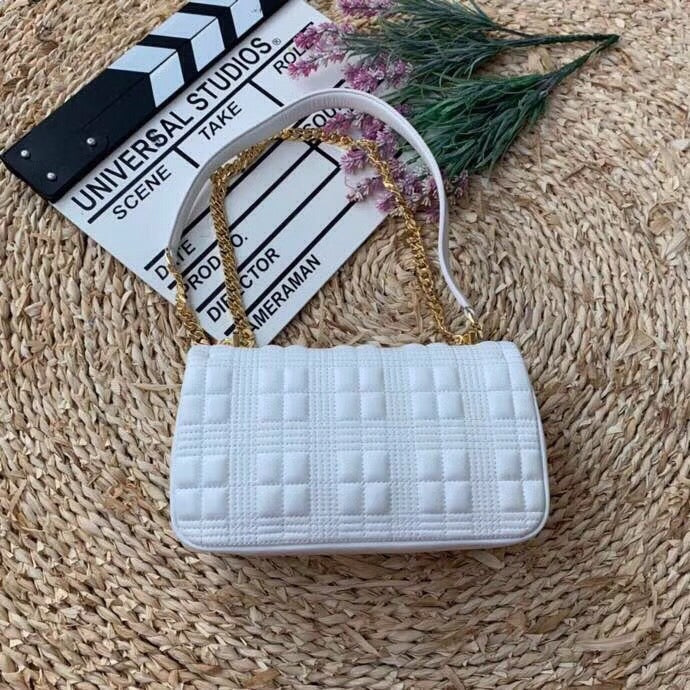 GLAMI Quilted MeGLAMIum Lola Bag Monogram White For Women, Bags 11in/28cm 80211061