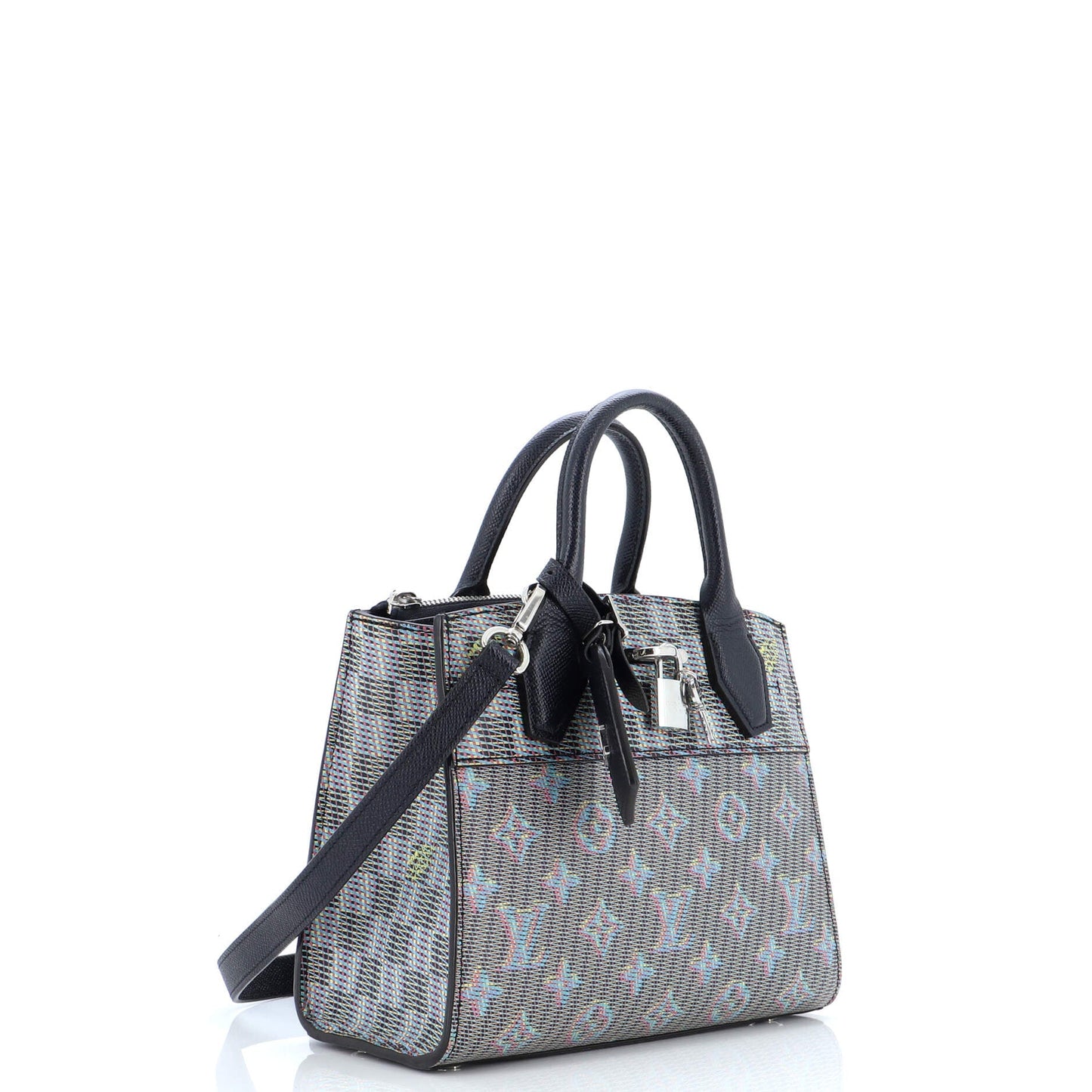 Louis Vuitton City Steamer Handbag Damier Monogram LV Pop Leather Mini