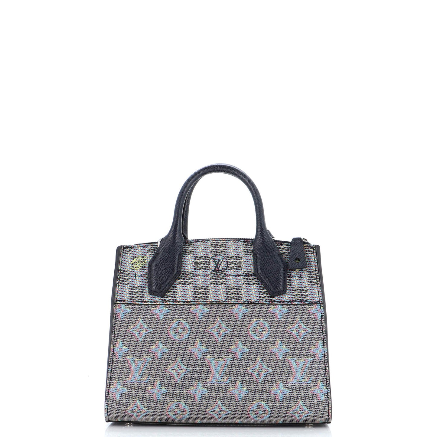 Louis Vuitton City Steamer Handbag Damier Monogram LV Pop Leather Mini