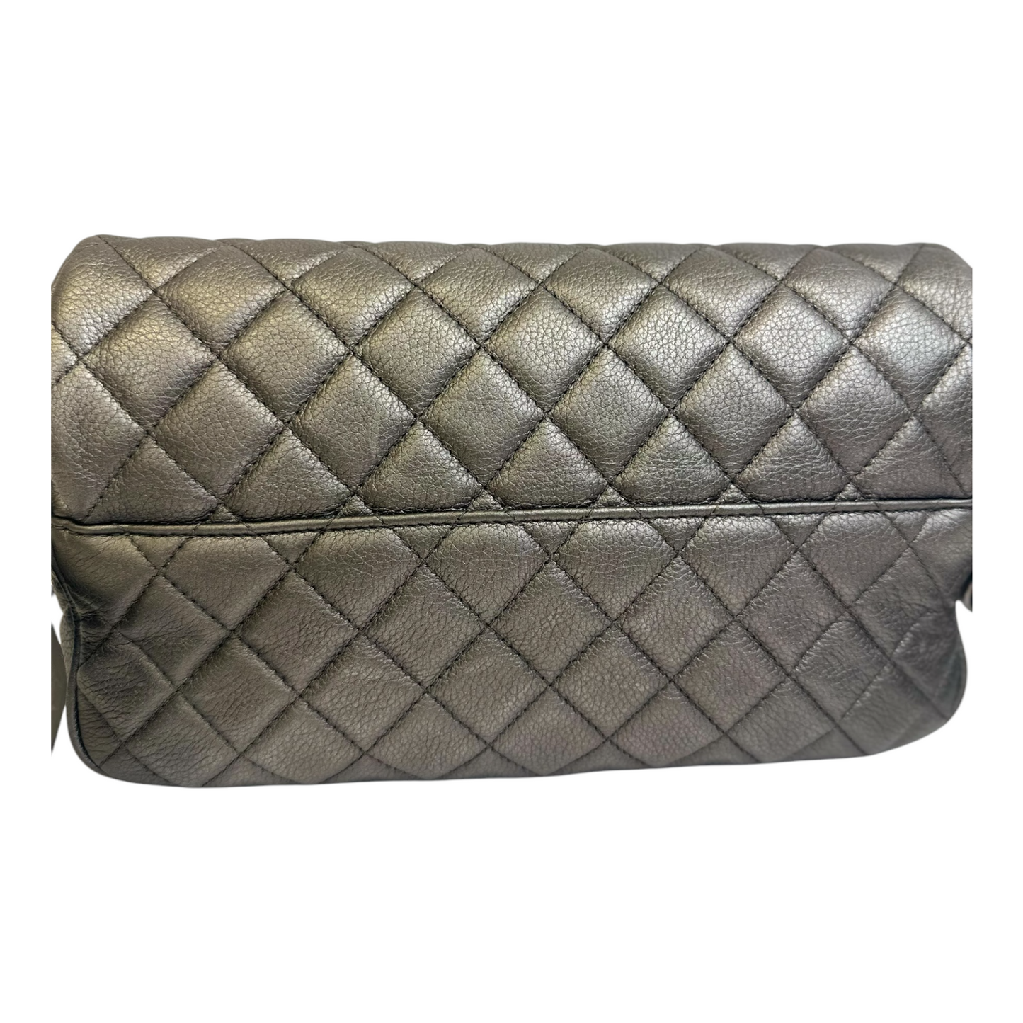 Chanel Metallic Calfskin Quilted Small Casual Rock Flap Silver