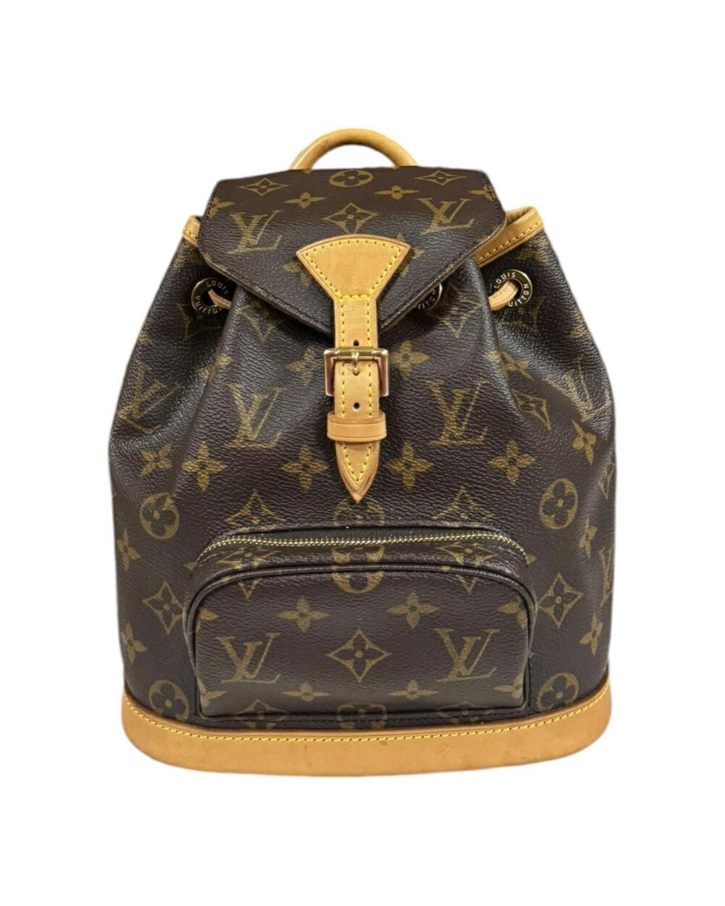 Canvas Montsouris Backpack with Leather Trim