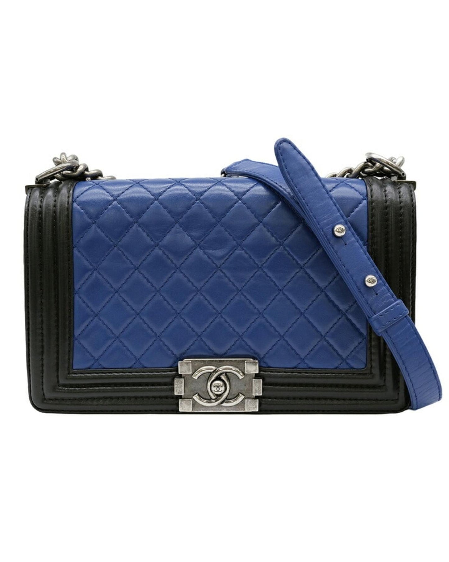 Chanel Boy Chanel Shoulder Bag BlueBlack