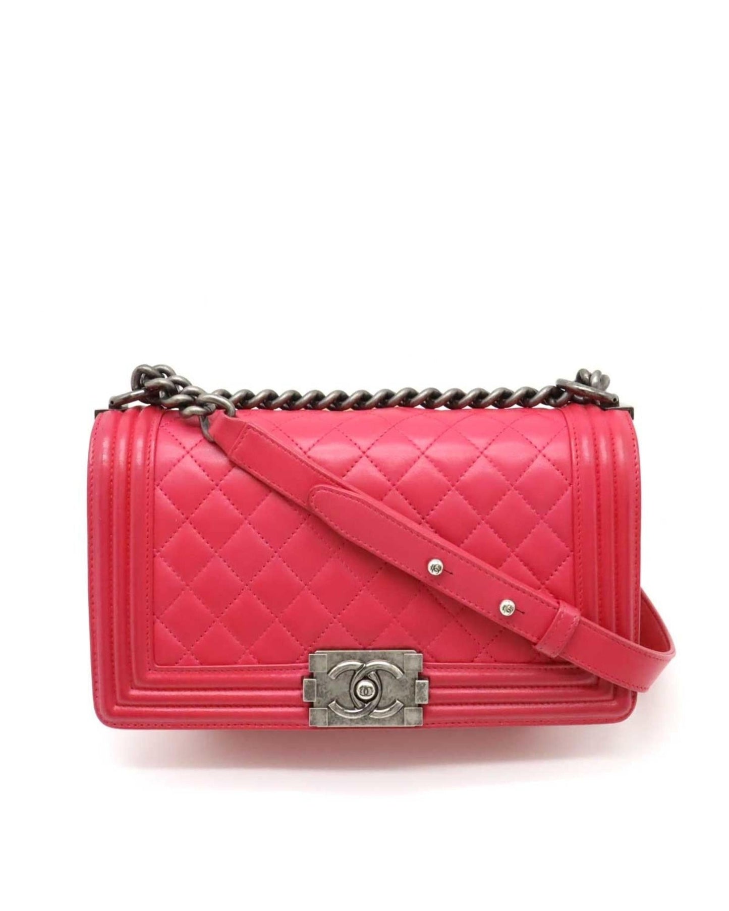 Chanel Boy Chanel Shoulder Bag Pink Lambskin