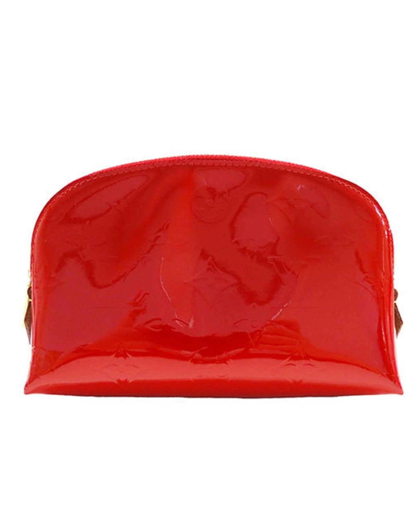 Patent Leather Cosmetic Pouch with Slight Wear