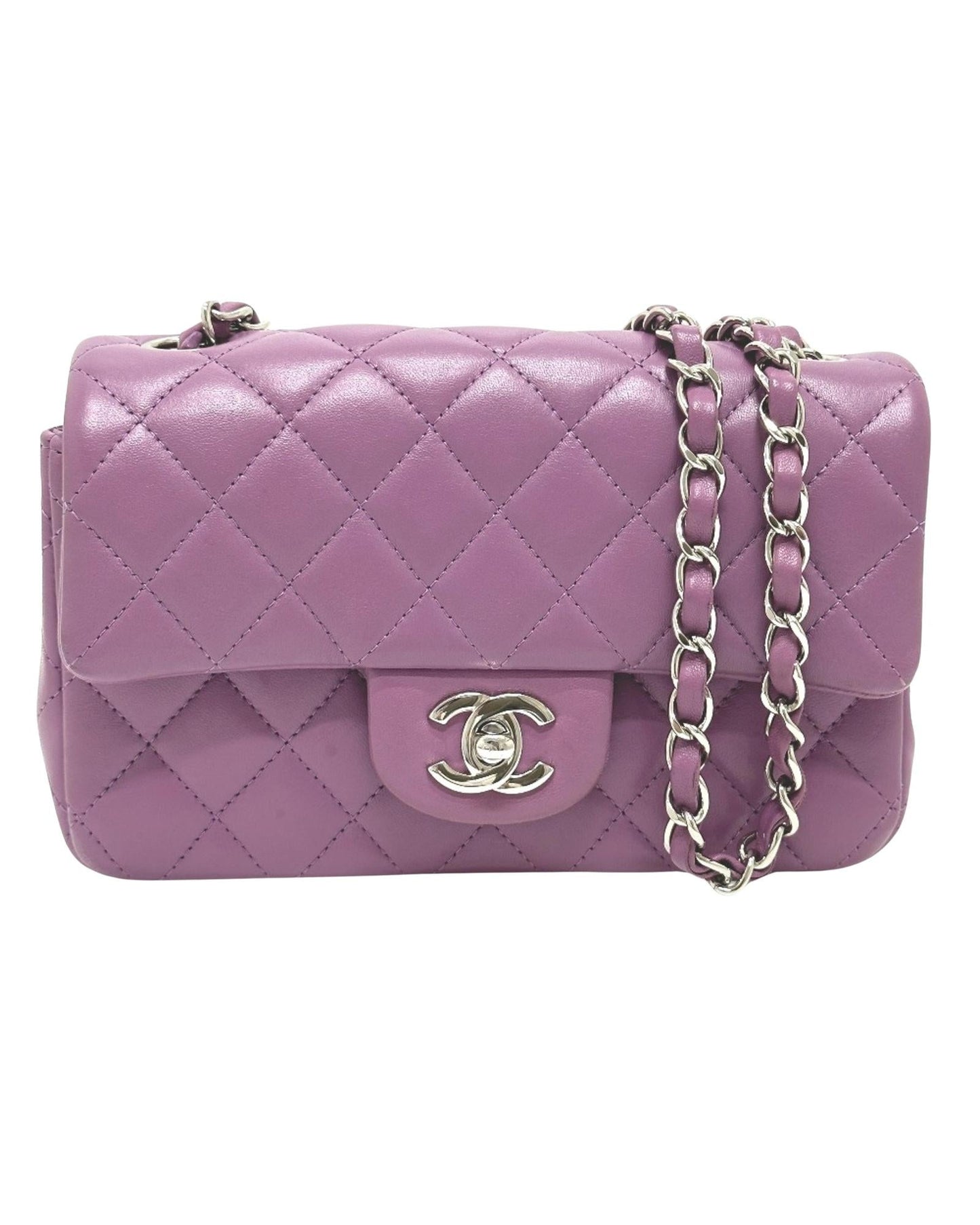 Chanel Mini Classic Flap Bag Lambskin Purple