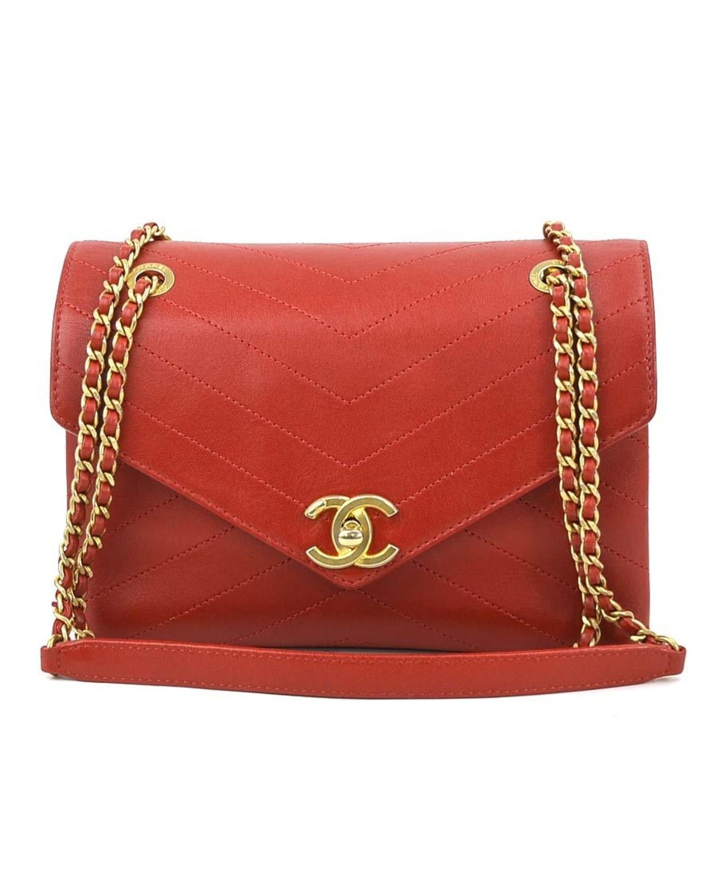 Chanel Chanel 19 Red Leather Shoulder Bag