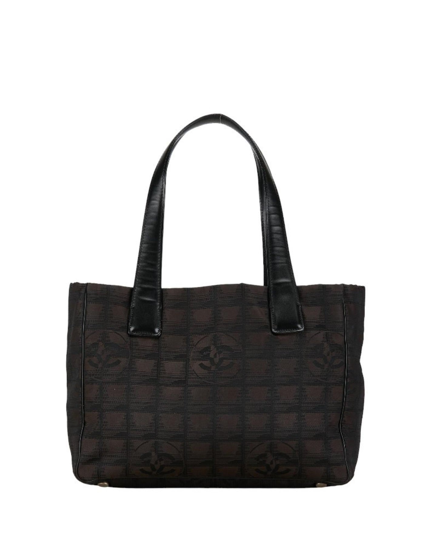 Chanel Quilted Tote Bag Brown Canvas