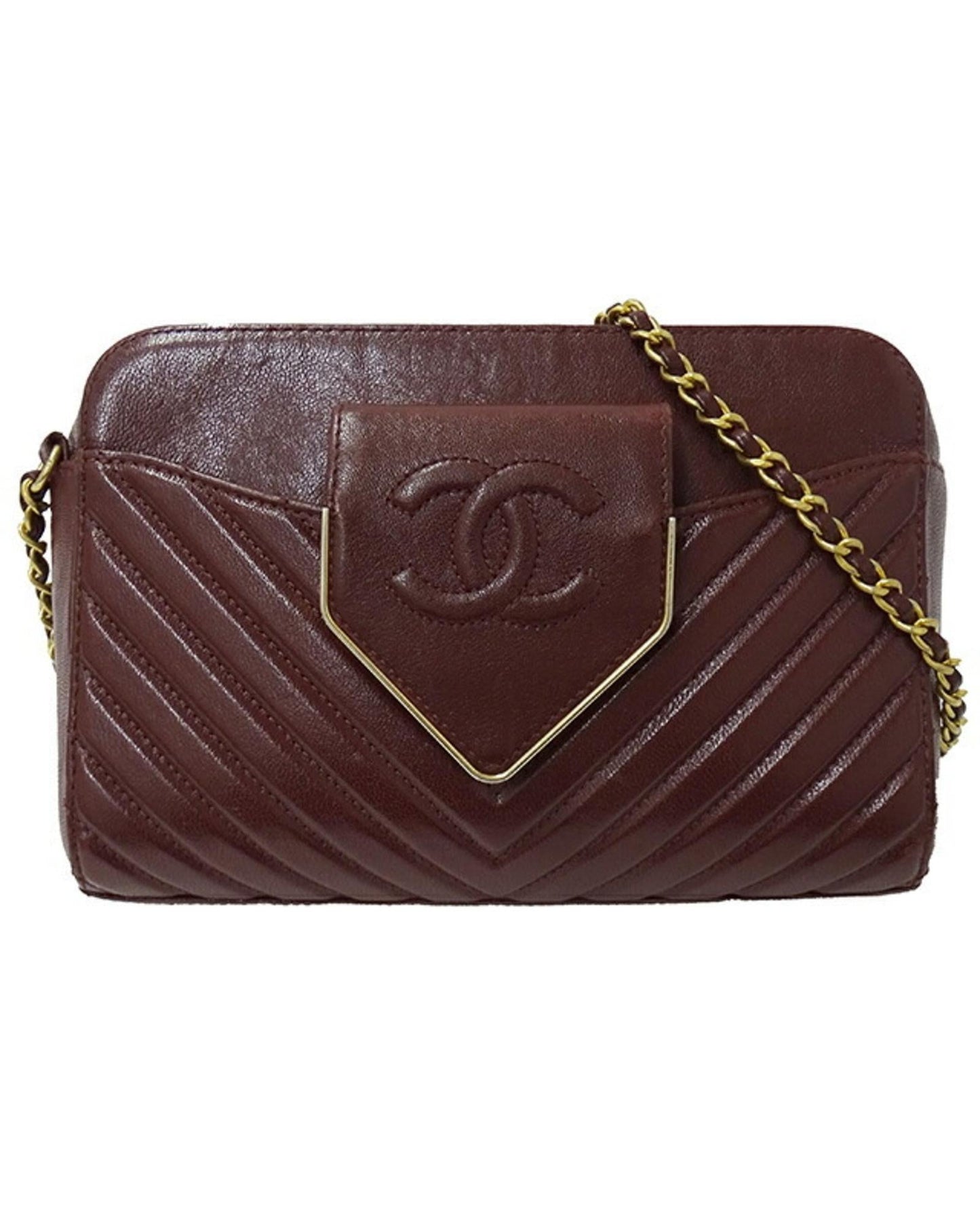 Chanel Vintage Quilted Chevron Shoulder Bag