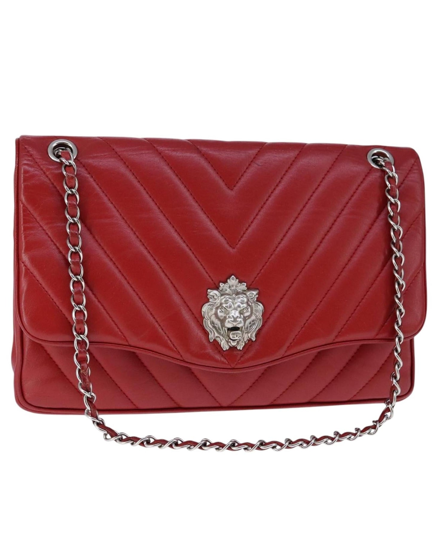 Chanel Lion Head Chevron Shoulder Bag