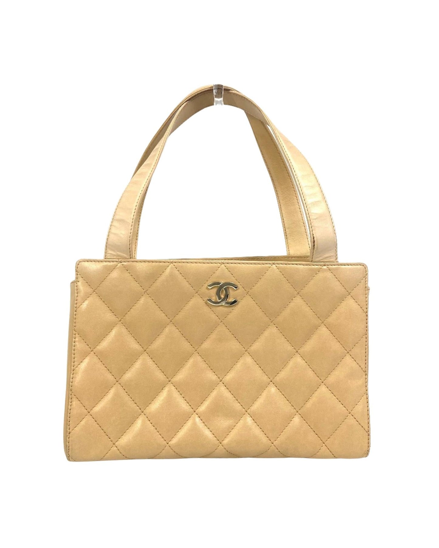Chanel Classic Quilted Leather Handbag Beige