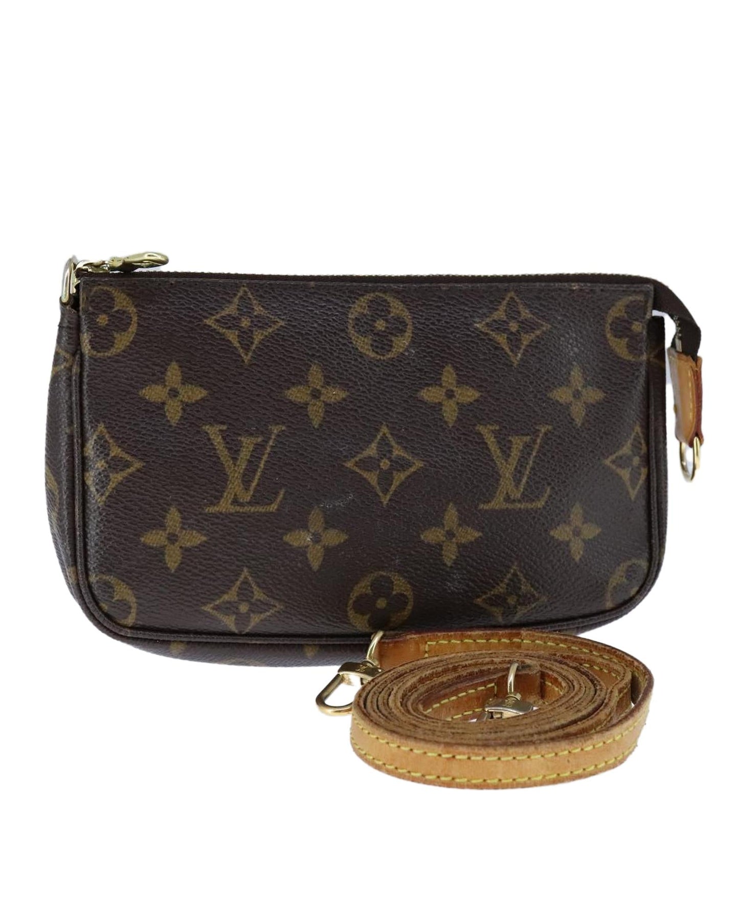 Canvas Mini Pochette Accessoires with Shoulder Strap