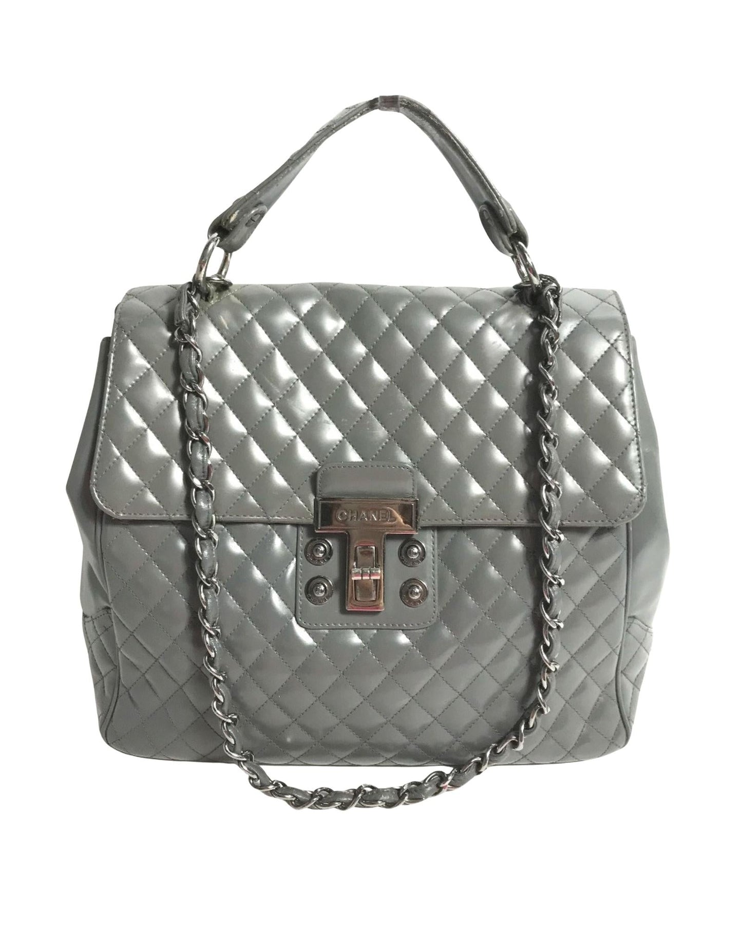 Chanel Quilted Patent Leather Shoulder Bag