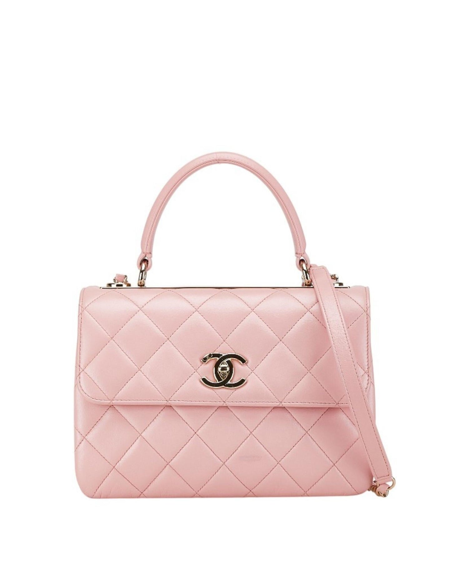 Chanel Classic Handbag Pink Quilted Leather