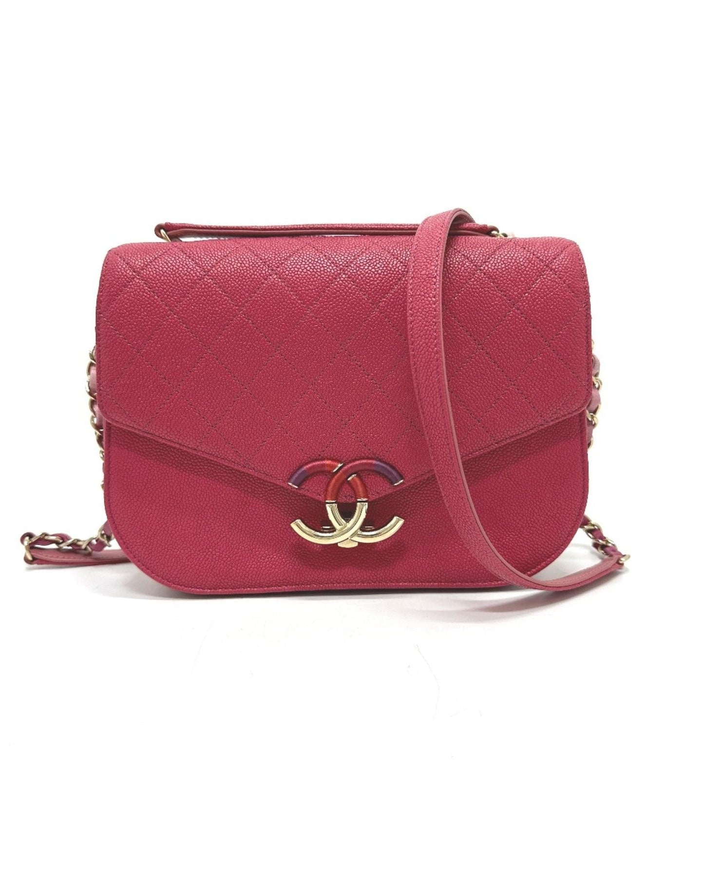 Chanel Chanel 19 Shoulder Bag Pink Caviar Leather