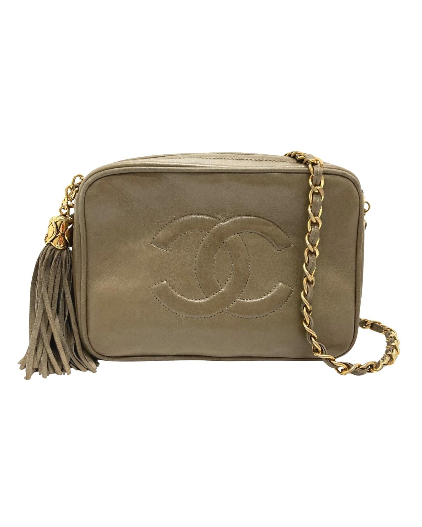Chanel Vintage Camera Bag Beige Lambskin